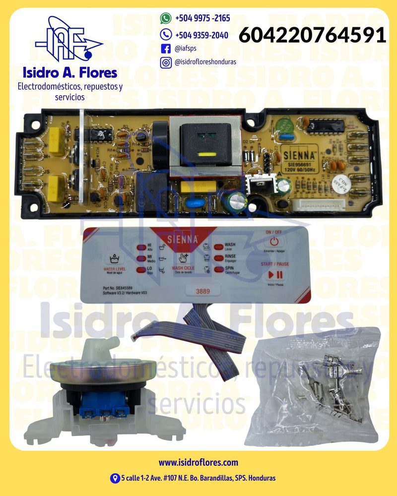 Placa universal de lavadora 110V marca SIENNA