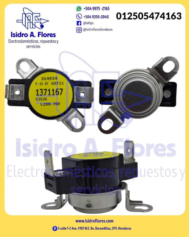 Térmico de secadora Frigidaire original L200-70° F