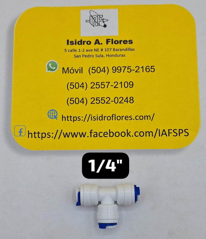 Adaptador tipo unión plástico 1/4 refrigeradora tipo "T" Ice maker