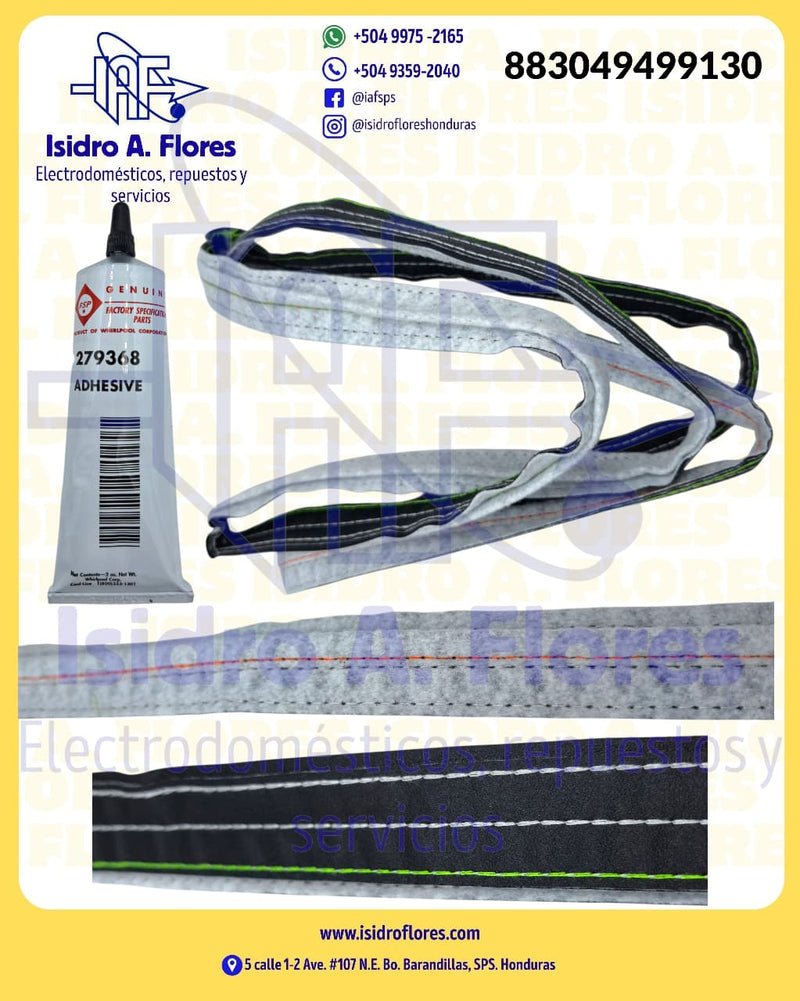 Felpa selladora original de tina de secadora Whirlpool costura verde