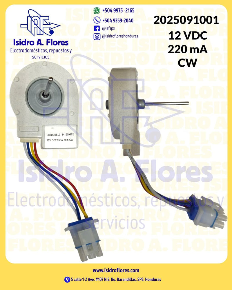 Motor evaporador 12V DC CW  UDQT36EL3 genérico para Frigidaire