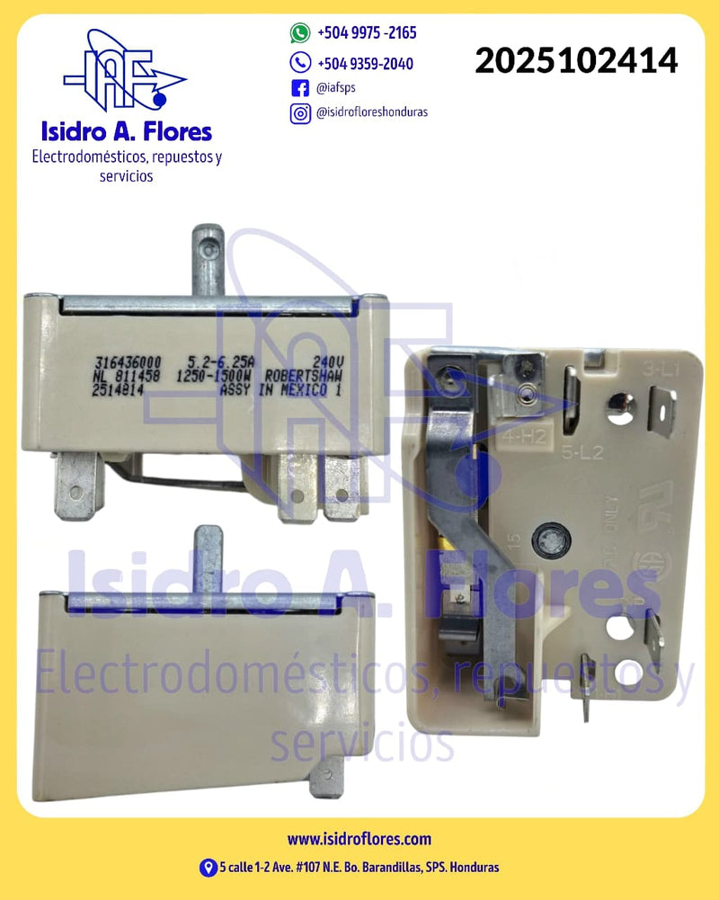 Switch infinito original Frigidaire  5.2-6.25 , 240V