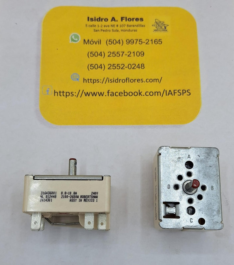 Switch estufa original Frigidaire 8.8 -10.8 Amp. Resistencia