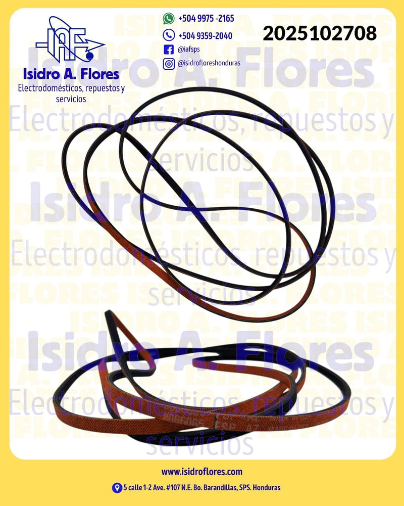 Banda original de secadora Whirlpool OEM (roja)