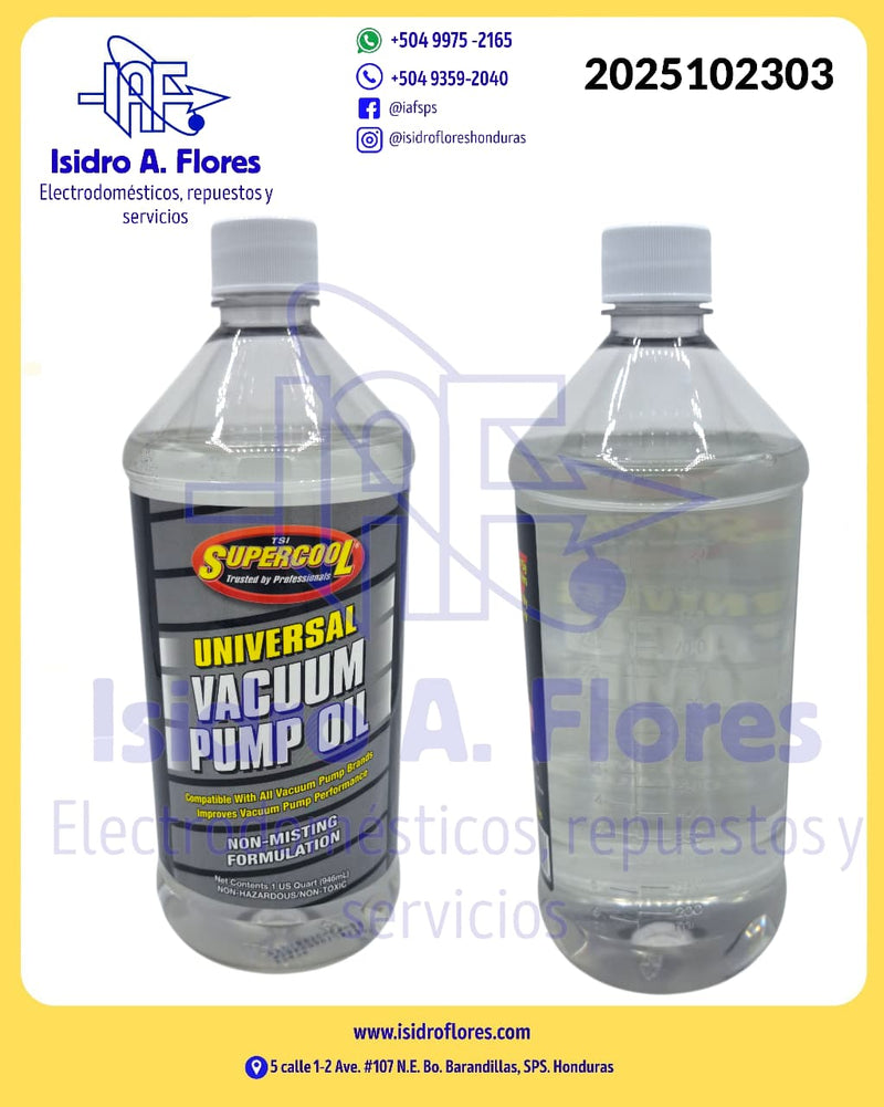 Aceite para bomba de vacio, marca Supercool  32oz