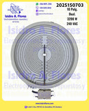 Resitencia de vitróceramica 3 líneas 240V, 3200W DEXT 10" sirve LG