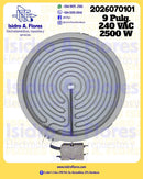 Resistencia genérica de vitrocerámica DEXT 9" , 7/8" 240V 2500W