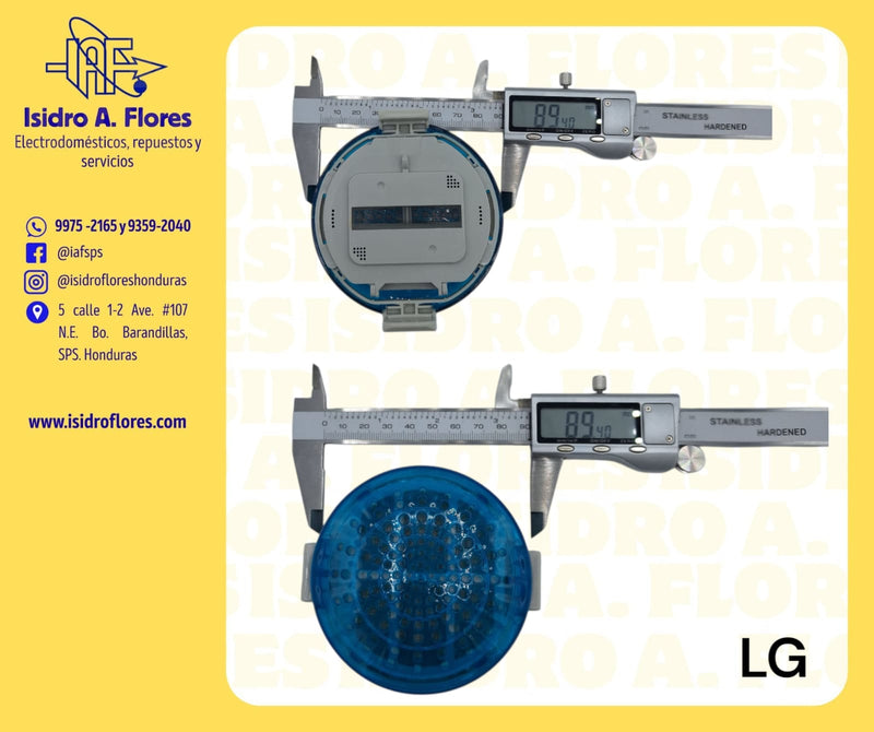 Filtro atrapa pelusa azul redondo para LG