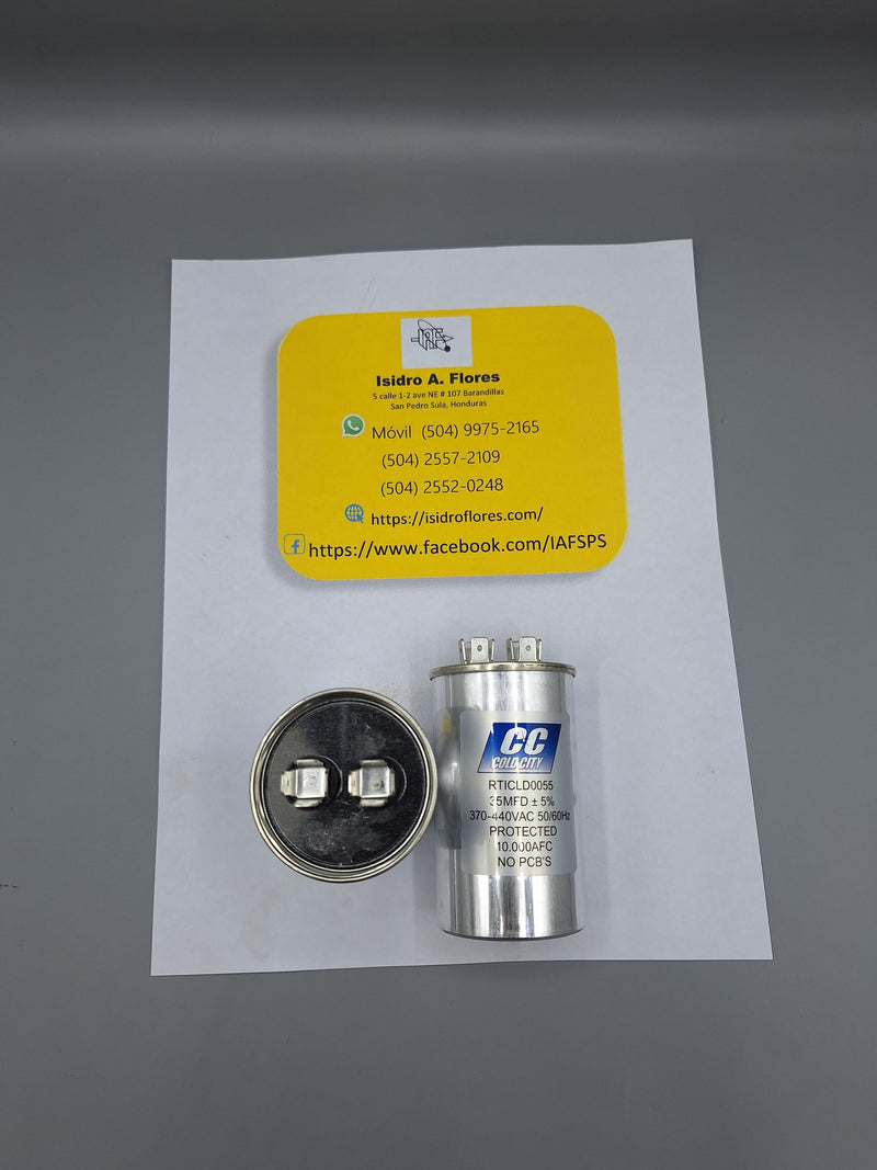 Capacitor Cold City  35UF 370-440V +5% 2 postes para Minisplit