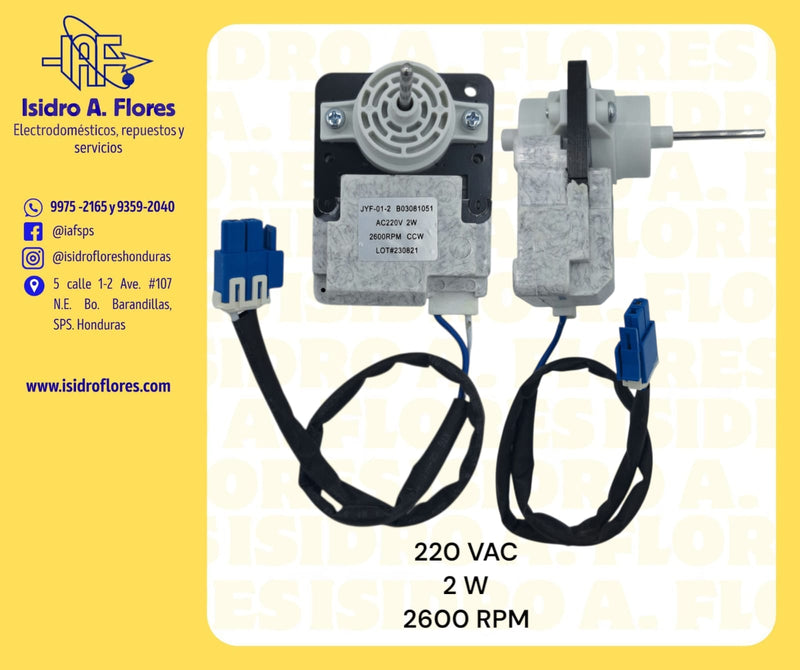 Motor evaporador, Hisense, Ronshen, Eva Mabe 110-220V 2W 2600RPM CCW