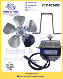 Motor condensador tipo vitrina 18W 110V, 1450RPM CCW con base y aspa