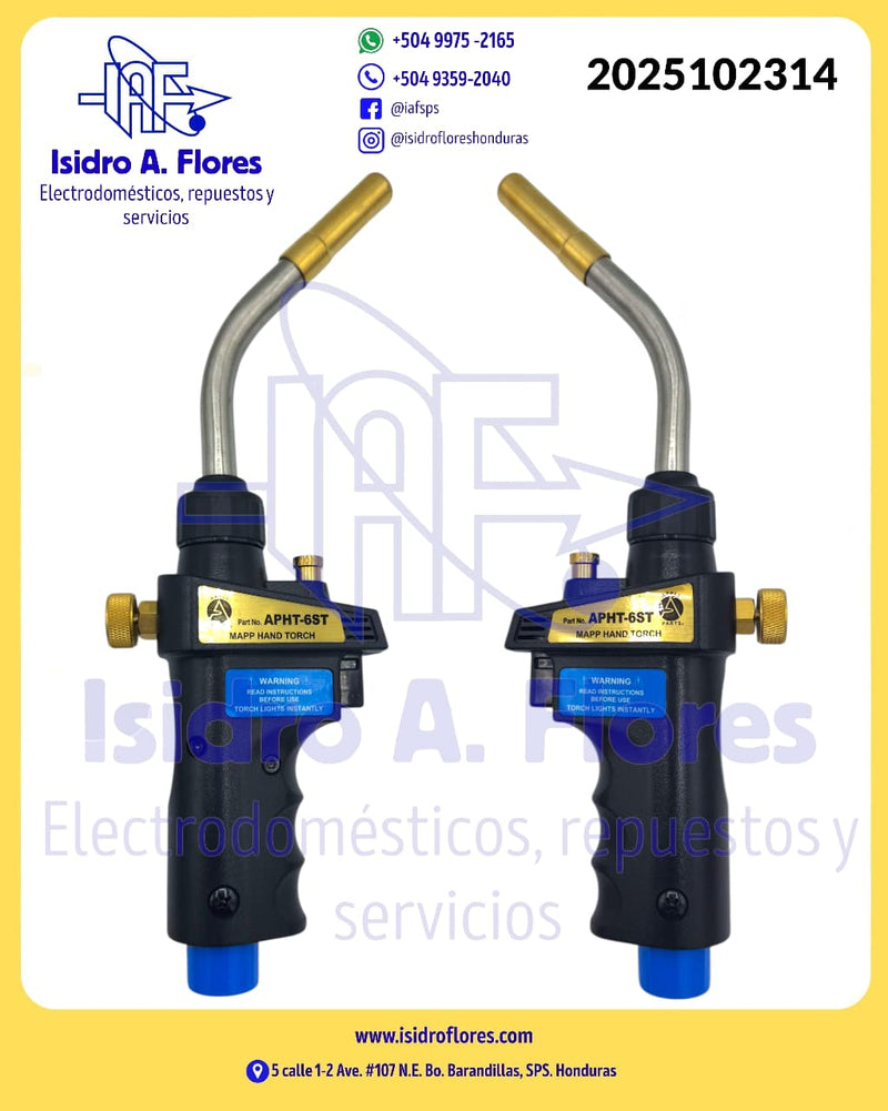 Antorcha para soldar boquilla con encendedor y seguro, giratoria