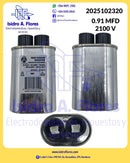 Capacitor para microondas 0.91 Mfd uF 2100V  sirve varias marcas