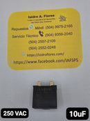 Capacitor de refrigeradora 10UF +5% cuadrado negro  250V