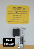 Capacitor de arranque de refrigeradora 2 terminales 15UF+5% 250V
