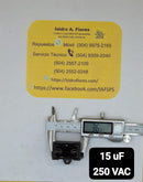 Capacitor de arranque de refrigeradora 2 terminales 15UF+5% 250V