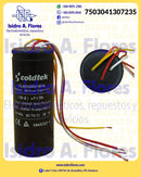 Capacitor de trabajo dual para lavadora 18uF + 6uF 250VAC 4 cables