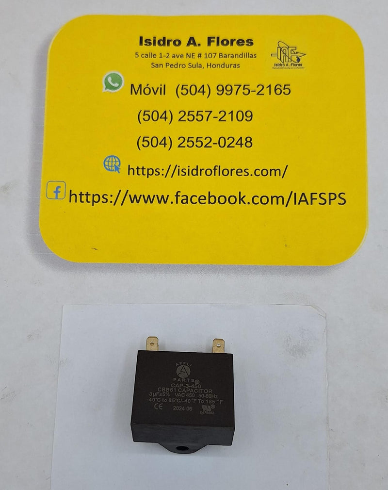 Capacitor  de minisplit 4 terminales 3 MFD 440V