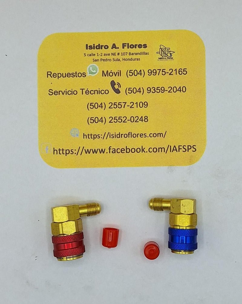 Cople rápidos automotriz angulado para gas R134a