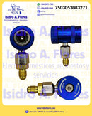 Cople rápido automotriz angulado R1234yf azul Baja Coldtek