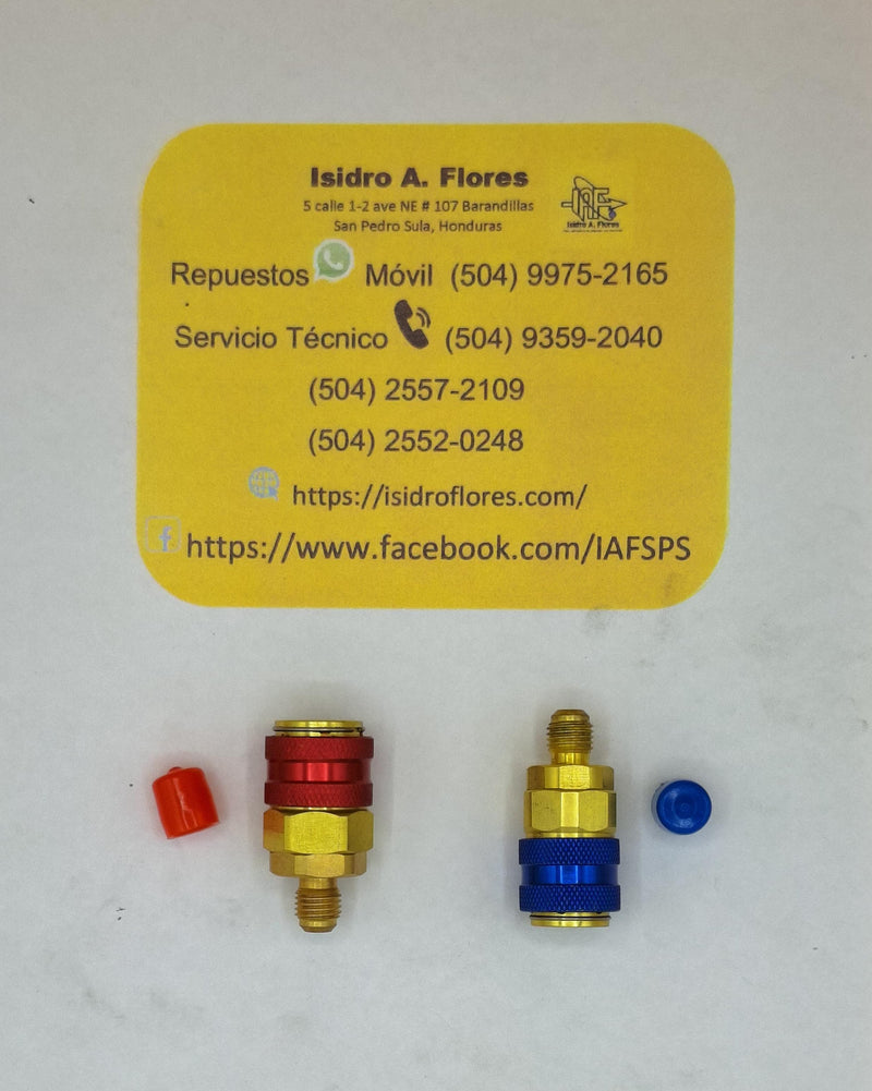 Cople rápido recto automotriz  kit  rojo y azul Coldtek