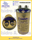 Capacitor Coldtek  Aluminio 35uF 250v  aire y Minisplit 110v. 2 postes