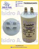 Capacitor de trabajo  25uF,250VAC, plásico 2 postes, lavadora Coldtek