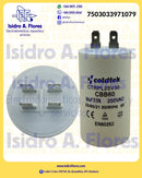 Capacitor trabajo 30uF,250VAC, plástico 2 postes, lavadora Coldtek