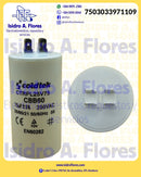 Capacitor plástico de trabajo 75UF, 250V para lavadora y bomba Coldtek