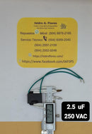 Capacitor de ventilador 2 cables verdes 2.5uF+5%  250V