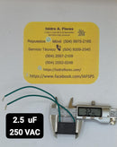 Capacitor de ventilador 2 cables verdes 2.5uF+5%  250V