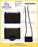 Capacitor de ventilador 2 cables cuadrado 4UF+5% 250V marca BM