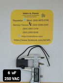 Capacitor de ventilador 2 cables negros 6UF +5%  250V