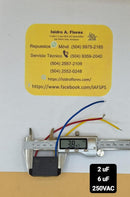 Capacitor de ventilador cuadrado 3 cables 2uF -6uF /250V