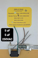 Capacitor de ventilador dual 250V 5UF +5UF