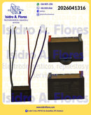 Capacitor ventilador  triple 5 cables 4uF + 5 + 6uF, 250V marca BM