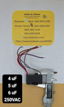 Capacitor ventilador  triples 5 cables 4+5+6uF 250V