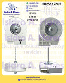 Motor evaporador genérico sirve Samsung 12VDC, 3.48W, 2770RPM