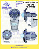 Bomba  solo motor genérico 45W sirve lavadora Samsung 120V, 0.80A