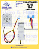 Motor evaporador Sargent 12VDC, 1A, 2900RPM 2.8W CCW sirve LG