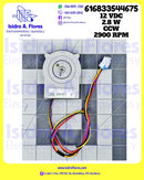 Motor evaporador Sargent 12VDC, 1A, 2900RPM 2.8W CCW sirve LG
