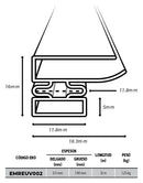 Empaque perfil ceja larga  blanca rollo apróximadamente 12m 25D309