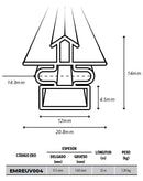 Empaque perfil arpón negro rollo áproximadamente 12m  sirve Whirlpool