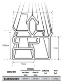Empaque perfil arpón grueso doble aleta blanca 8 metros apróximados