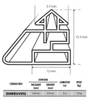 Empaque perfil ala de vampiro 2, color negro, rollo 12M  apróximados