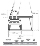 Empaque perfíl ala de vampiro 3, color negro, rollo 12m  apróximados