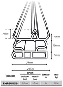 Empaque 8 metros apróximados, perfil negro sirve true