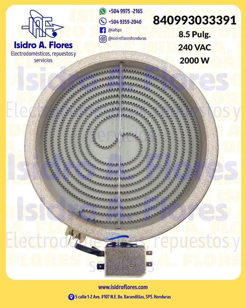 Resistencia estufa  vitrocerámica genérica, ERP sirve GE DEXT 8.5"