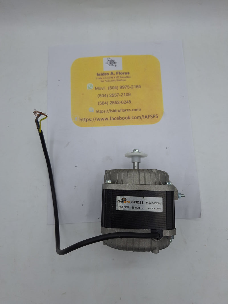 Motor condensador tipo vitrina GP 25w 115v  incluye aspa y base