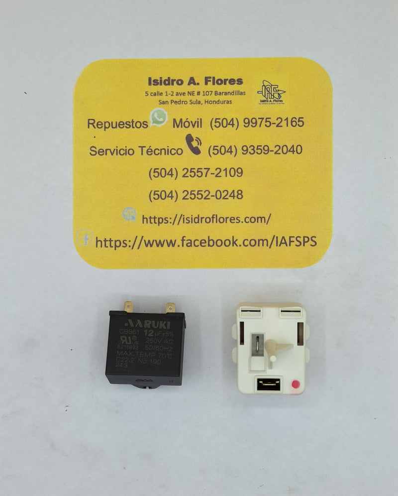 Arrancador genérico capacitor de 12UF para nevera sirve GE punto rojo